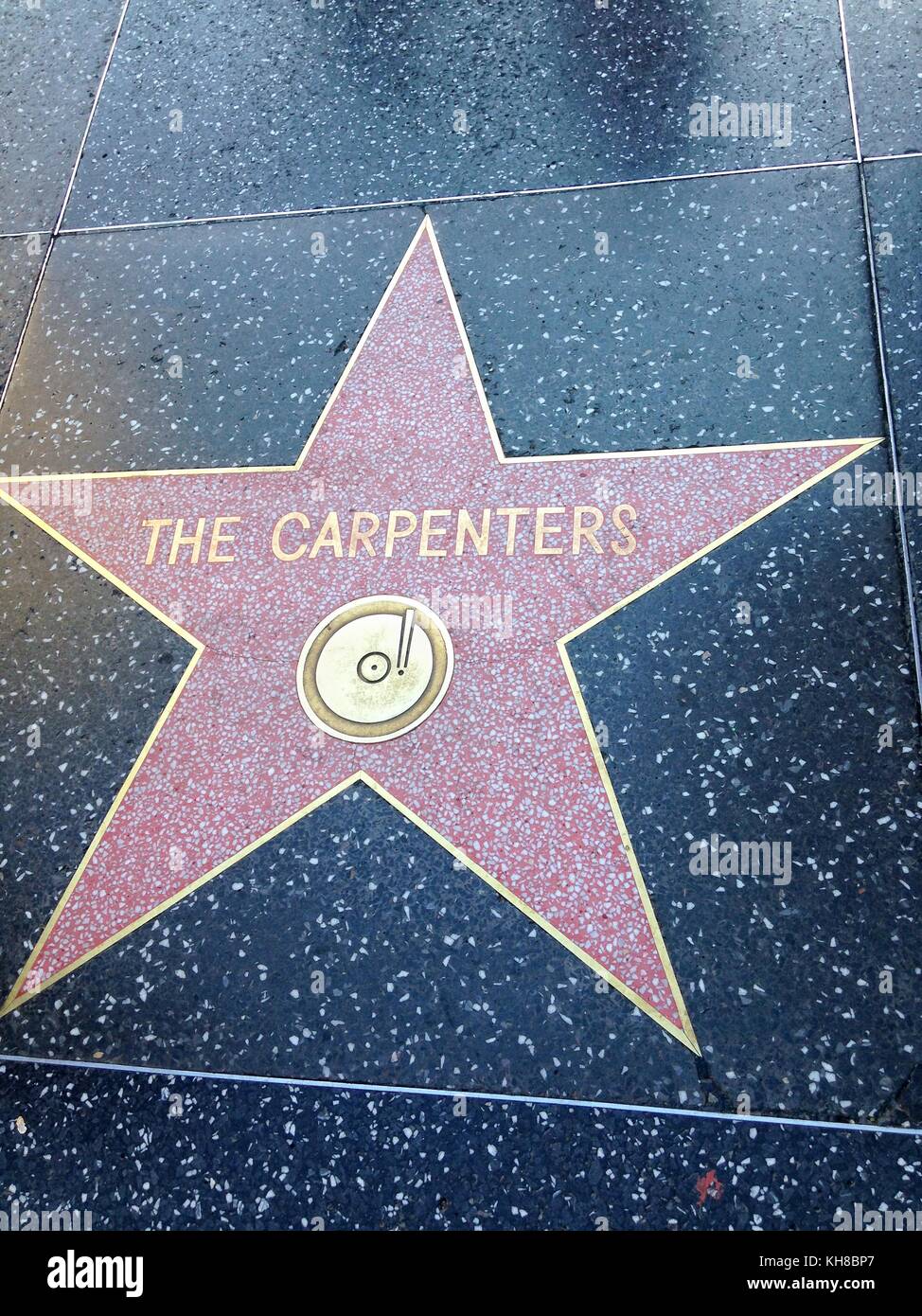 Hollywood, California - July 26 2017: The Carpenters Hollywood walk of fame star on July 26, 2017 in Hollywood, CA. American vocal and instrumental du Stock Photo