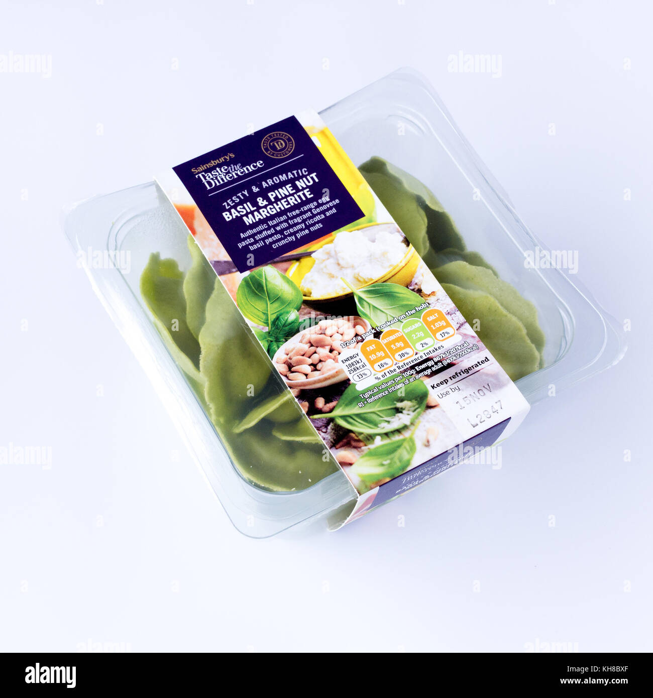 Sainsbury's Taste The Difference range of foods, basil & pine nut margherite, United Kingdom Stock Photo