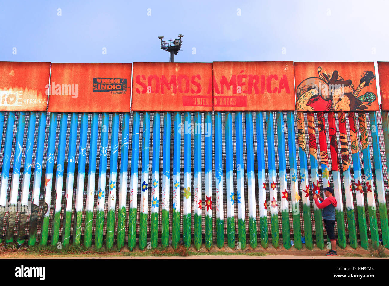 Mexico. Tijuana. Wall on thebeach between Tijuan and San Diego Stock