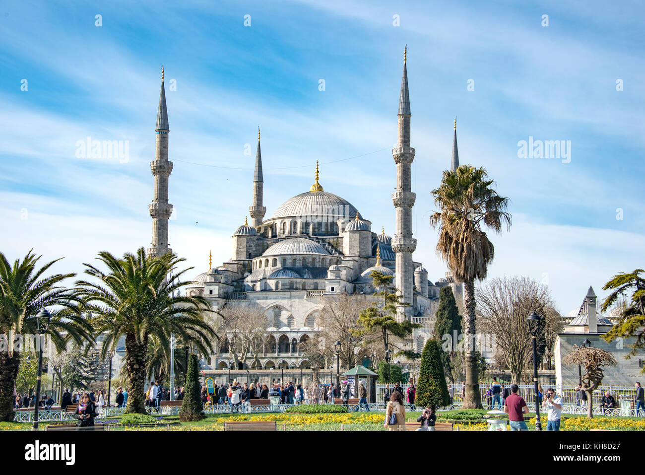 Blue Mosque, Sultan Ahmet Camii, Sultan Ahmed Park, Sultanahmet, European Side, Istanbul, Turkey Stock Photo