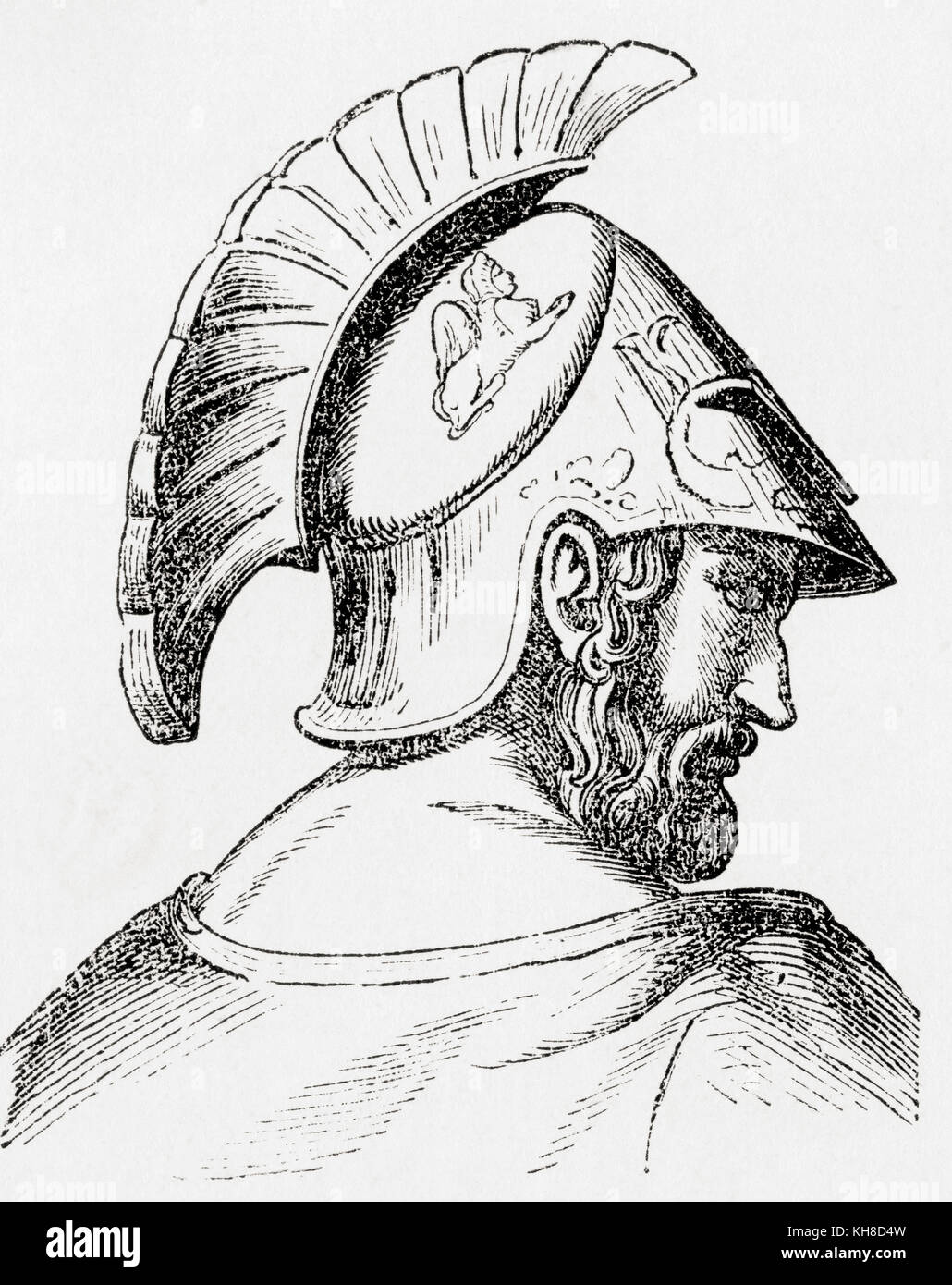 Cimon or Kimon, c. 510 – 450 BC. Athenian statesman and general in mid-5th century BC Greece.  From Ward and Lock's Illustrated History of the World, published c.1882. Stock Photo