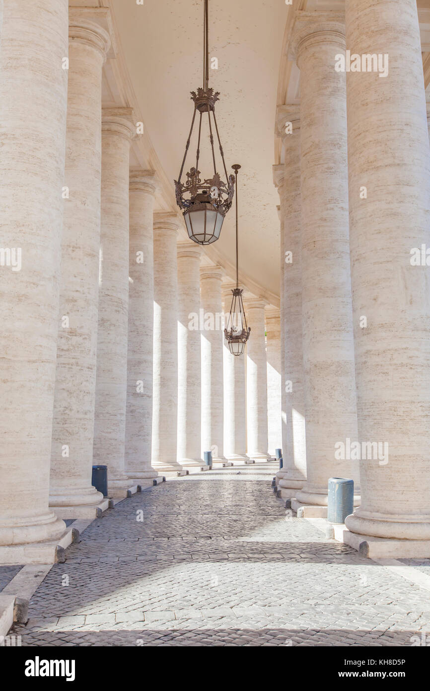 Detail from colonnade in Piazza San Pietro (St Peter's Square) in ...