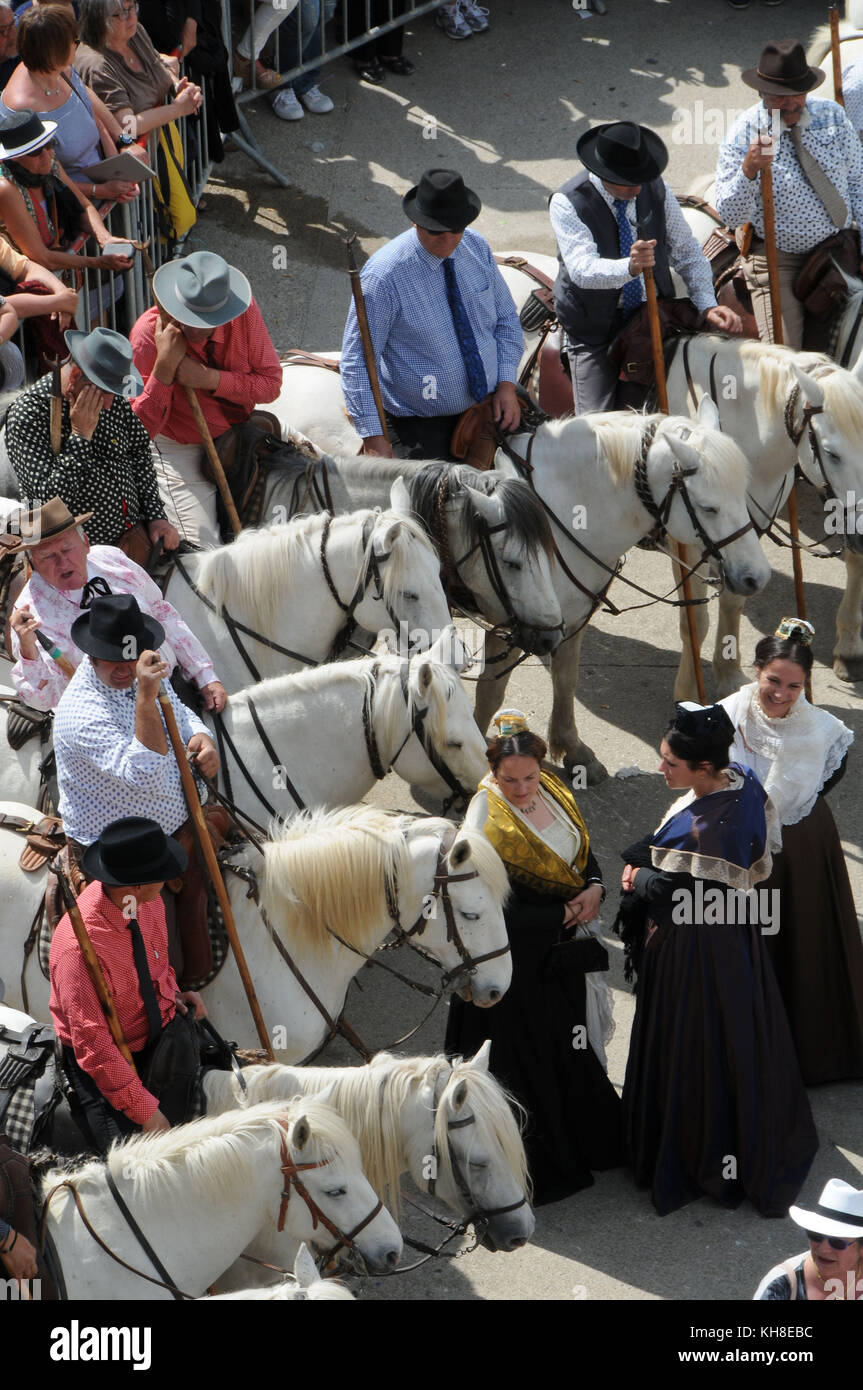 procession of gypsies, Saint Marie de la Mer, 2017, France Stock Photo