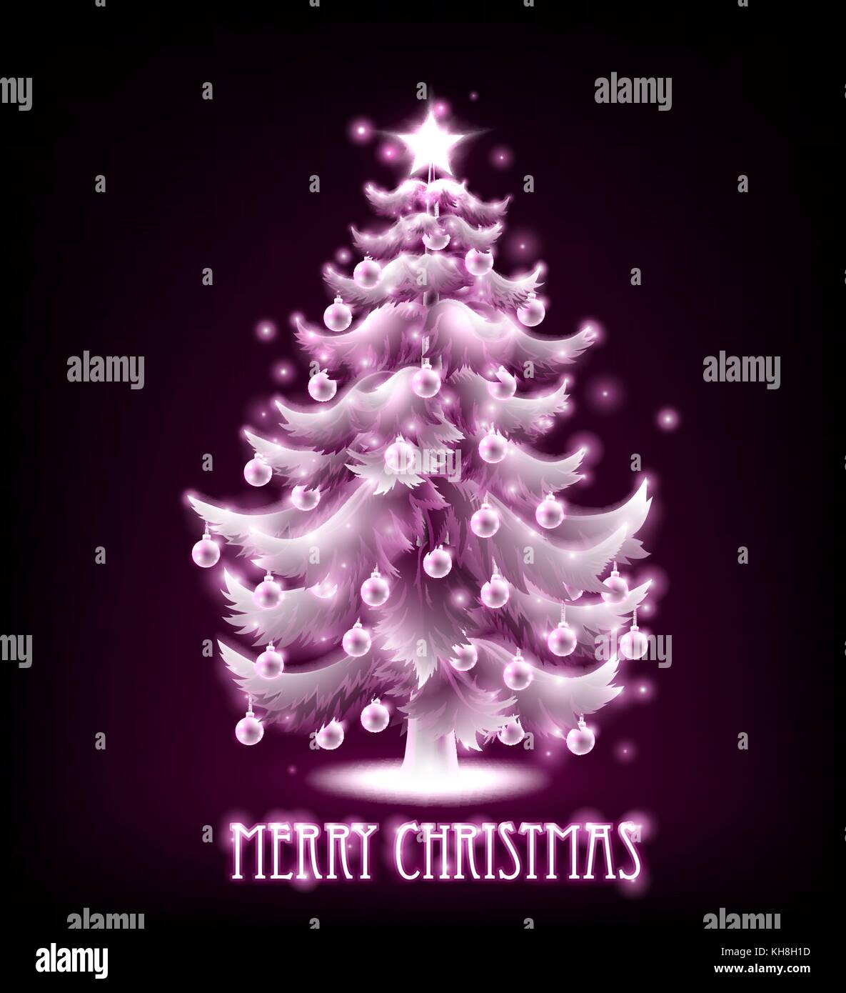 Magical Merry Christmas Tree Design Stock Vector