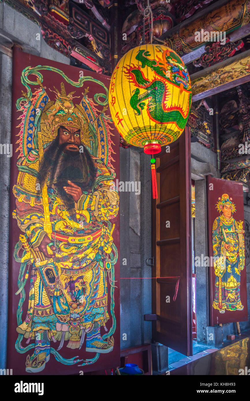 Taiwan, Taipei City, Bao´an temple *** Local Caption *** architecture, art, Bao´an, chinese, colorful, decoration, detail, gate, Interior, no people,  Stock Photo
