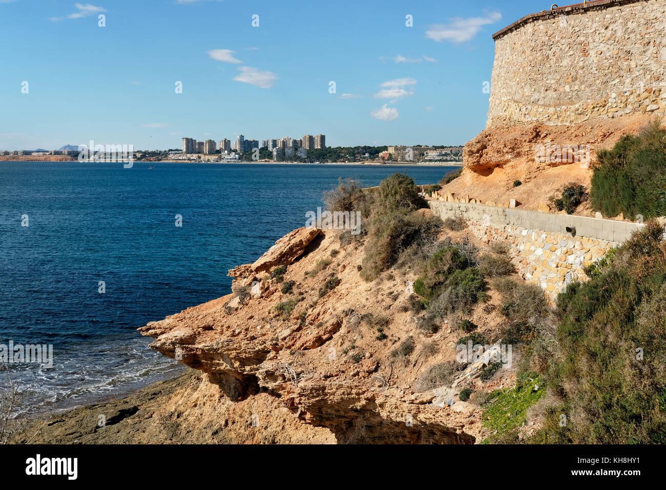 Cabo Roig and coastline of Dehesa de Campoamor. Province of Alicante. Costa Blanca. Spain Stock Photo