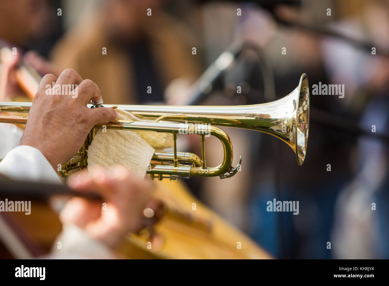 Trumpet performance at the concert day Stock Photo Alamy