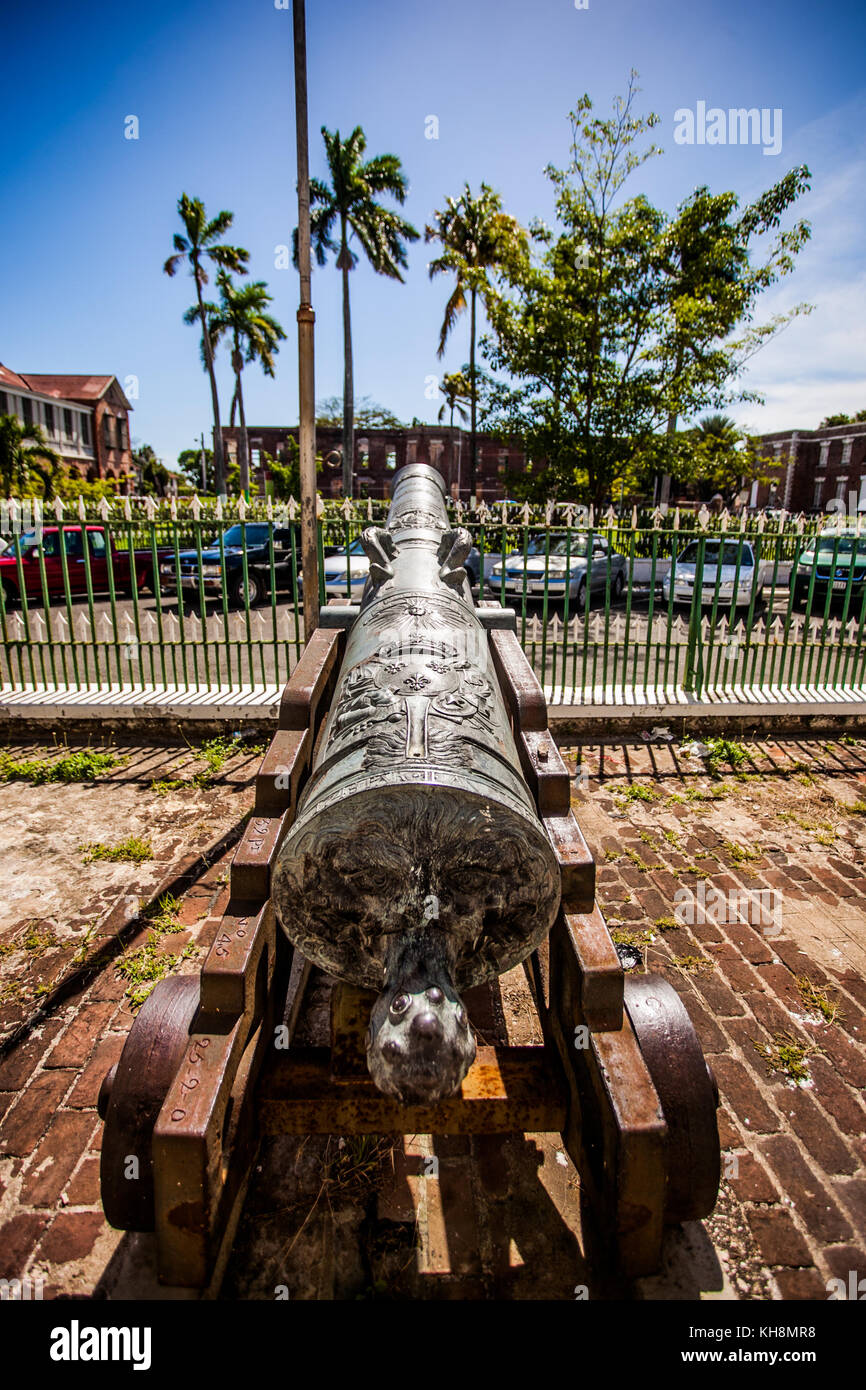 Old cannon in the middle of Jamaica Stock Photo