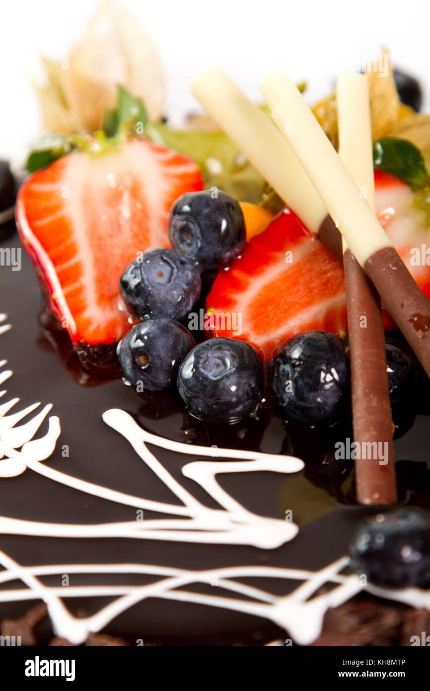 fruit-detail-on-a-chocolate-cake-stock-photo-alamy