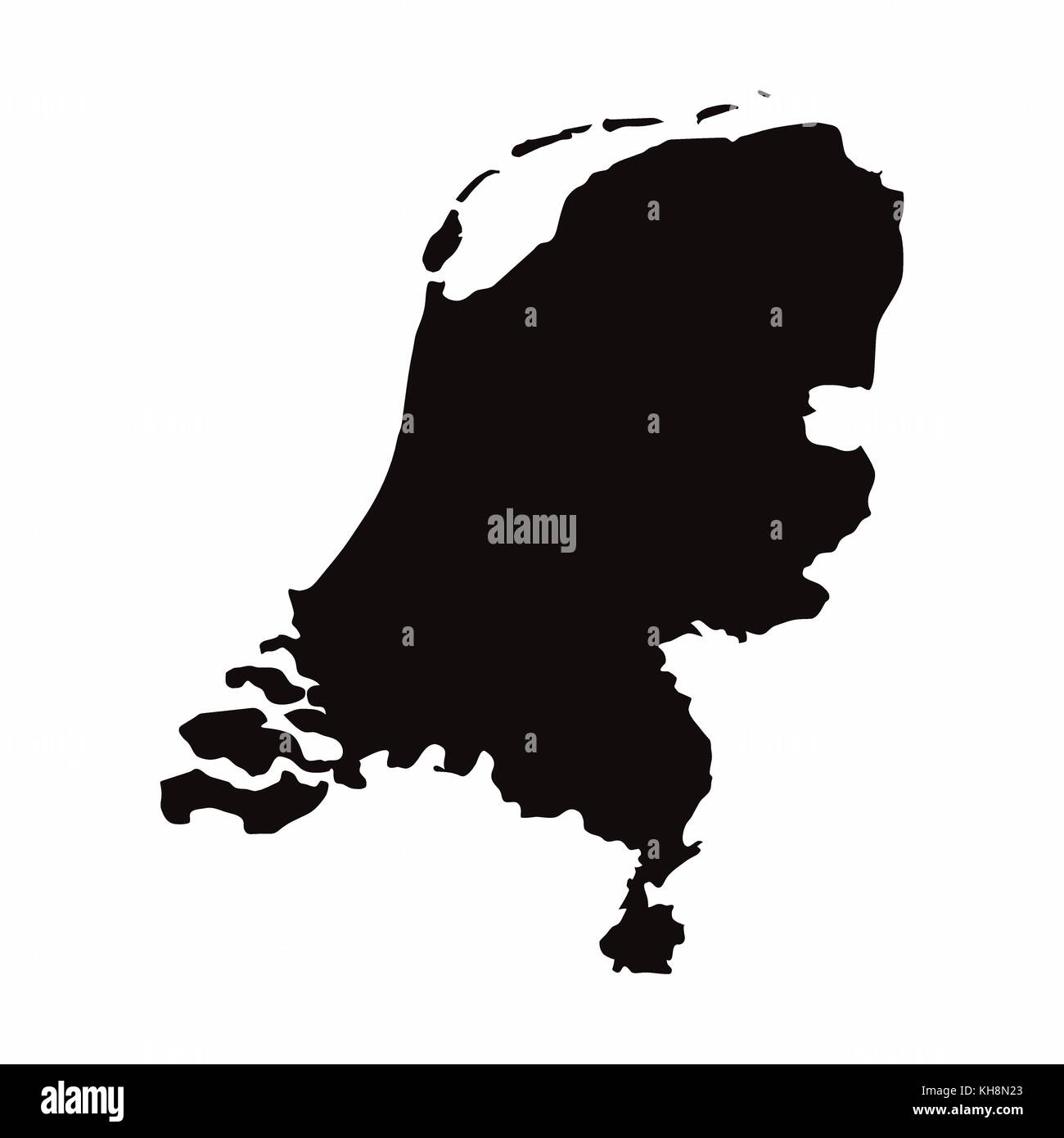 Netherlands vector country map Stock Vector Image & Art - Alamy