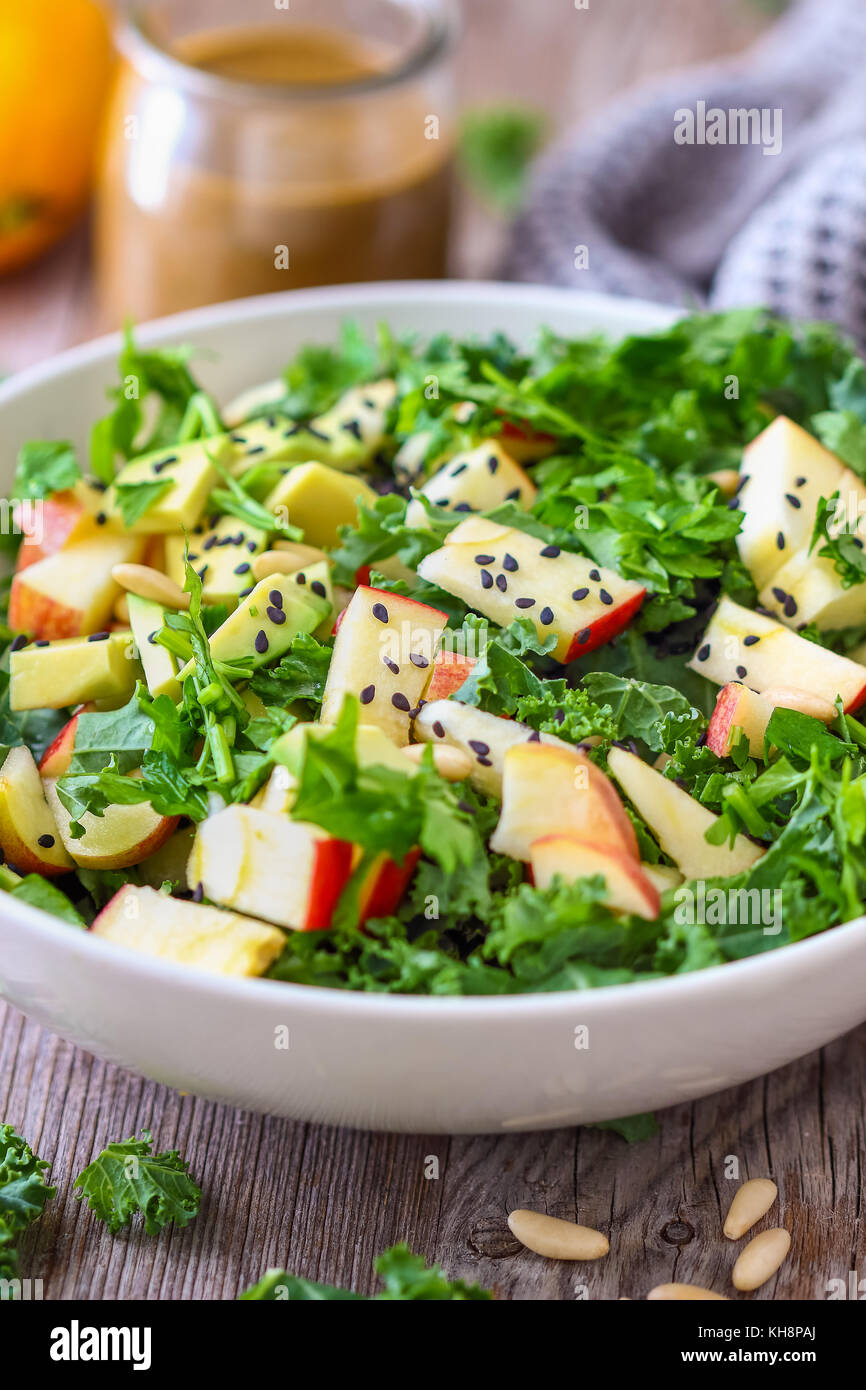 Healthy Raw Kale Salad Stock Photo Alamy