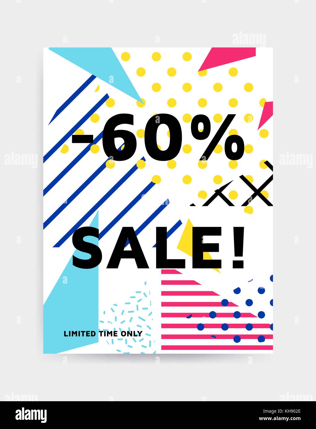Bright colorful vector illustration eye catching poster template Stock