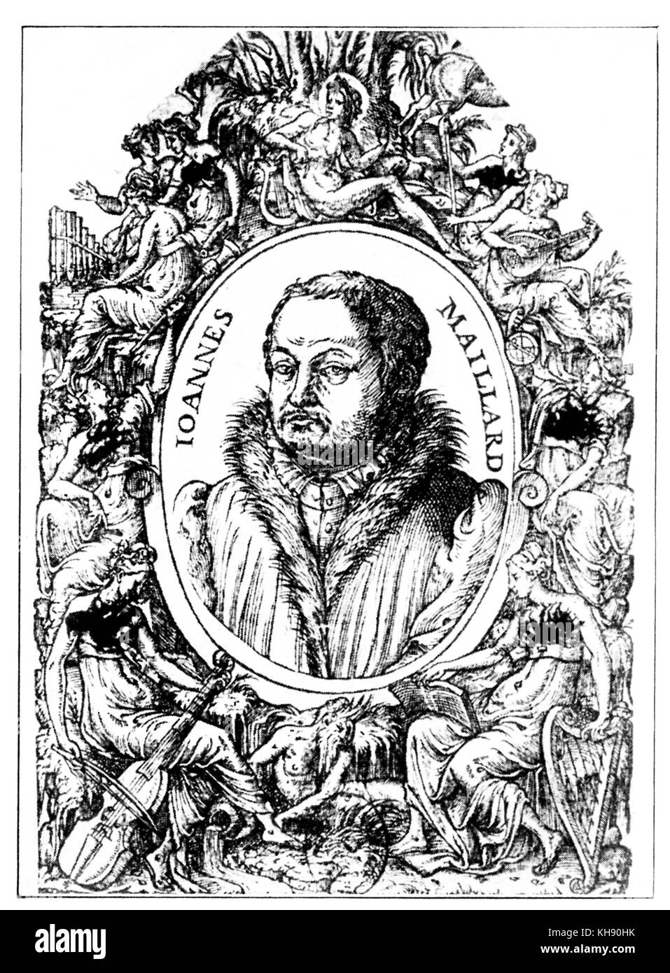 Jean Maillard, French composer of masses, motets and chansons (c. 1550). Unsigned contemporary engraving. French Renaissance composer c. 1515 – after 1570 Stock Photo