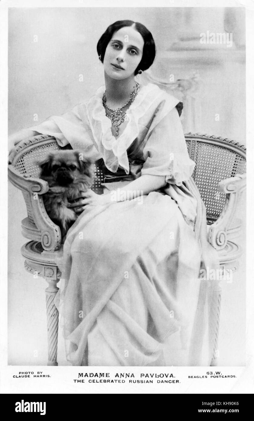 Anna Pavlova - portrait. Russian ballerina, 31 January  1881 –  23 January 1931. Stock Photo