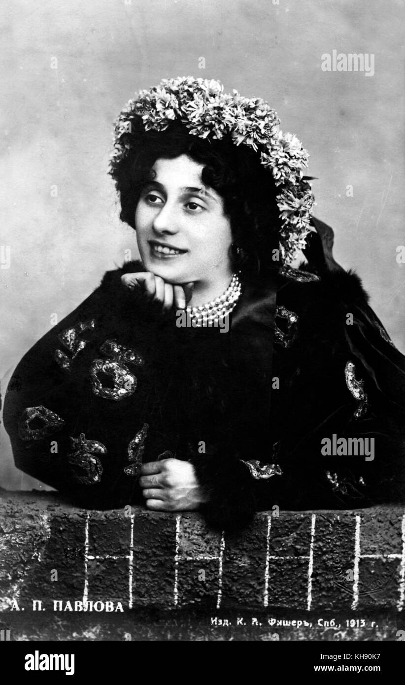 Anna Pavlova - portrait, 1913 Russian ballerina, 31 January  1881 –  23 January 1931. Stock Photo