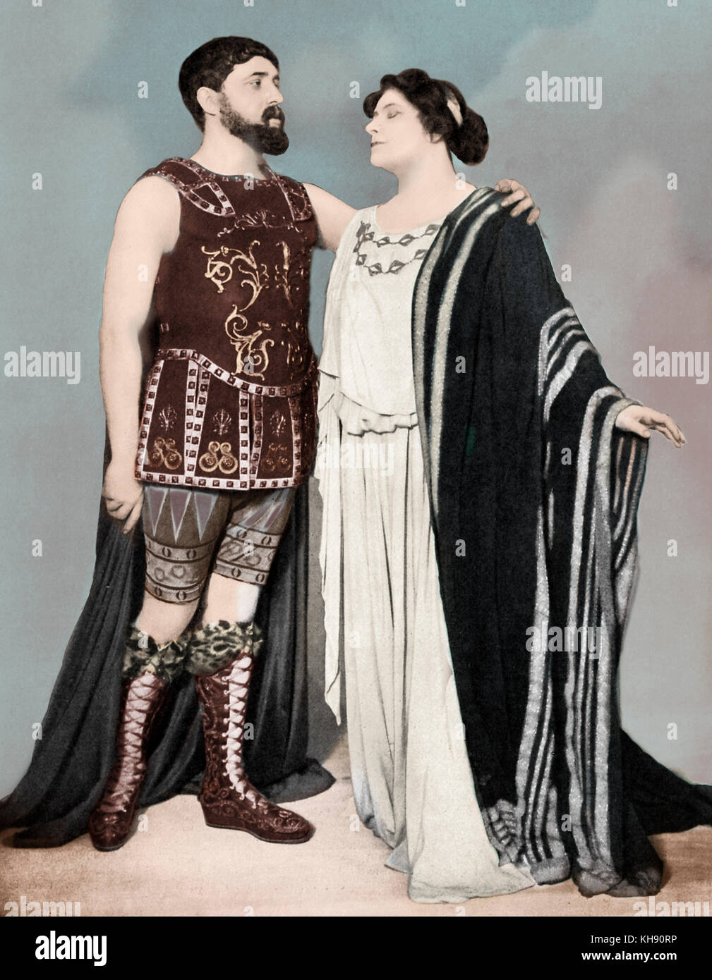 Penelope played by Lucienne Breval and Ulysse played by Muratore in ' Penelope ' , opera by Gabriel Fauré.Successful revivial performance at Theatre des Champs Elysees, Paris, 10 May 1913. Photo by Gerschel. GF: French composer, 12th May 1845 - 4th November 1924. Stock Photo