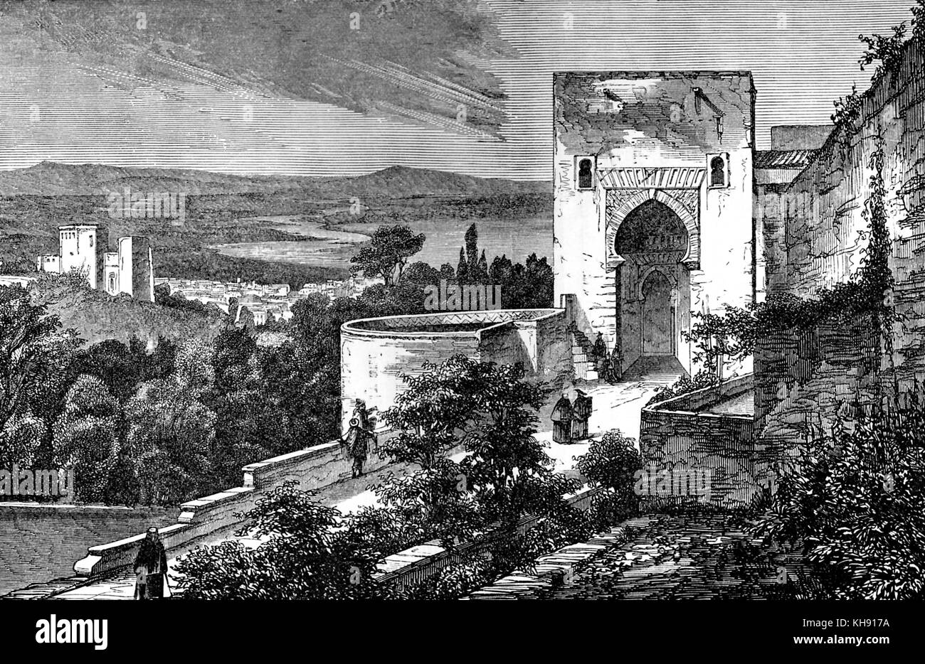 Cathedral of Córdoba, Andalusia, Spain. From 19th century illustration. Stock Photo