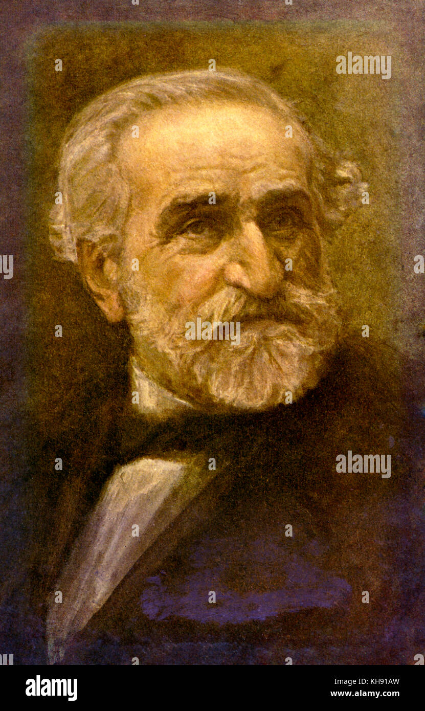 Giuseppe Verdi portrait by Adolfo Magrin.   Italian composer,  9 or 10 October 1813 - 27 January 1901. Stock Photo