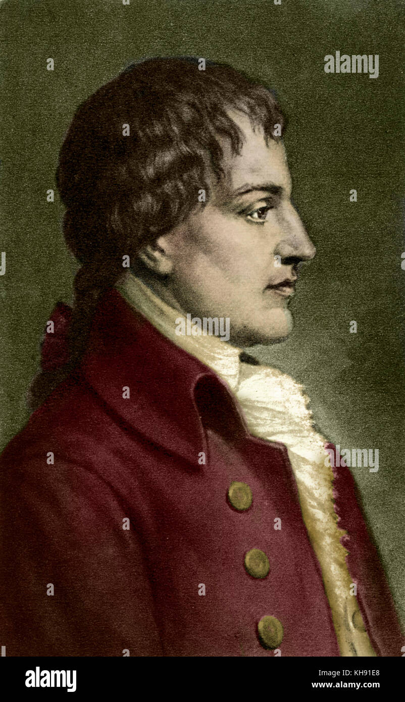 Giovanni Battista Pergolesi, profile portrait. Italian composer, 1710-1736.  Studied at the Naples Conservatory. Wrote sacred pieces and Opera Buffa  Stock Photo - Alamy