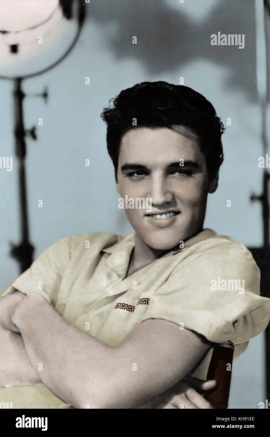 Elvis Aaron PRESLEY - portrait of American singer and actor. 8 January 1935 - 16 August 1977 Stock Photo