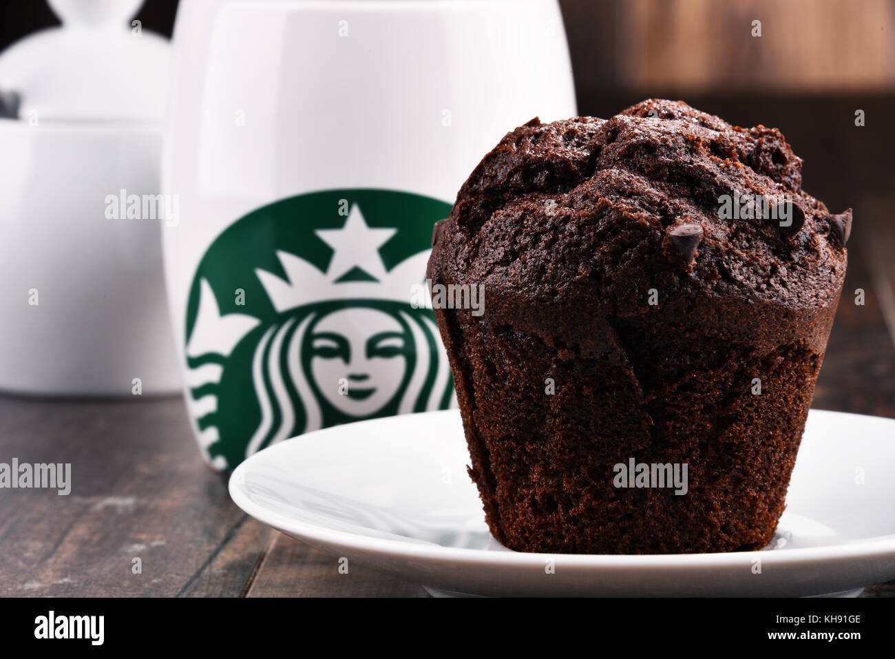 POZNAN, POLAND SEP 20, 2017 Starbucks, coffee company and