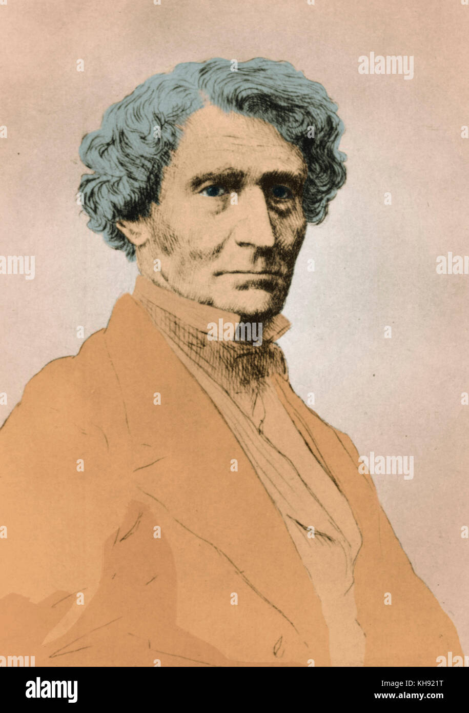 BERLIOZ, Hector  - engraving by Legros, 1855 French composer (1803-1869) Stock Photo