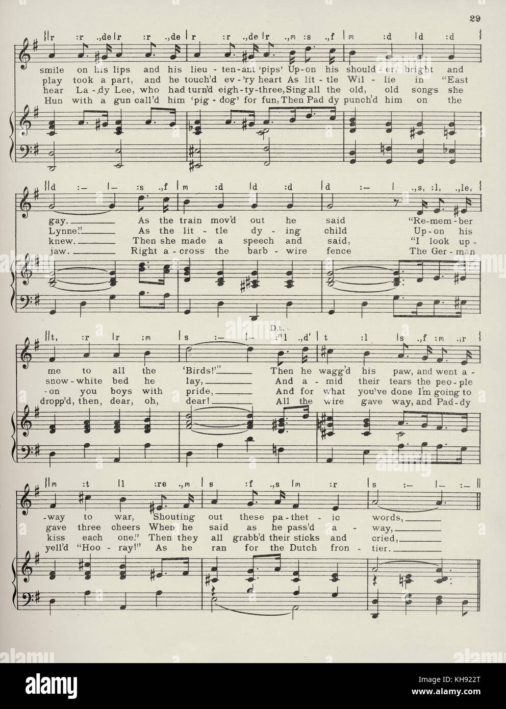 'Good - Bye- Ee!' - song written and composed by R.P.Weston and Bert Lee. 1917. Popular during World War One. Page 2 of 3. Stock Photo