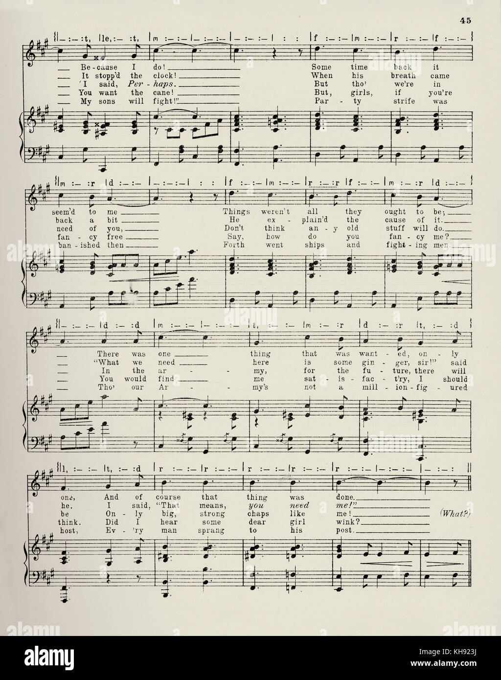 'The Army of To-day's All Right'  - song written by Fred W. Leigh  and composed by Kenneth Lyle. 1914. Popular during World War 1. Page 2 of 4. Stock Photo