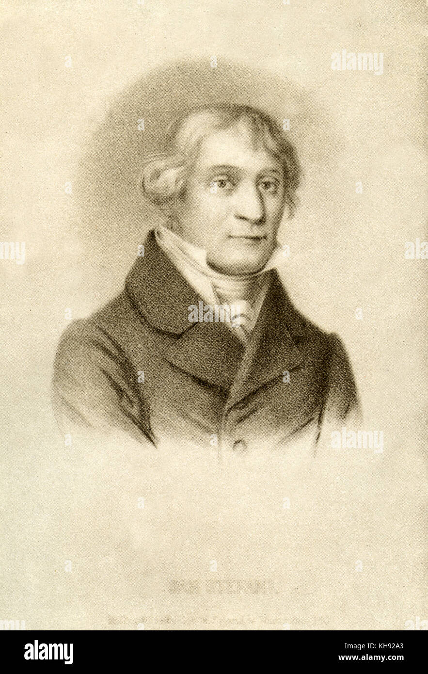 Jan Stefani - lithograph by Maksymilian Fajans after portrait by unknown artist. Polish composer, 1746 - 1826. Composed music to Krakowiacy I Gorale (Craovians and Mountaineers). 1946 - 1829. Stock Photo
