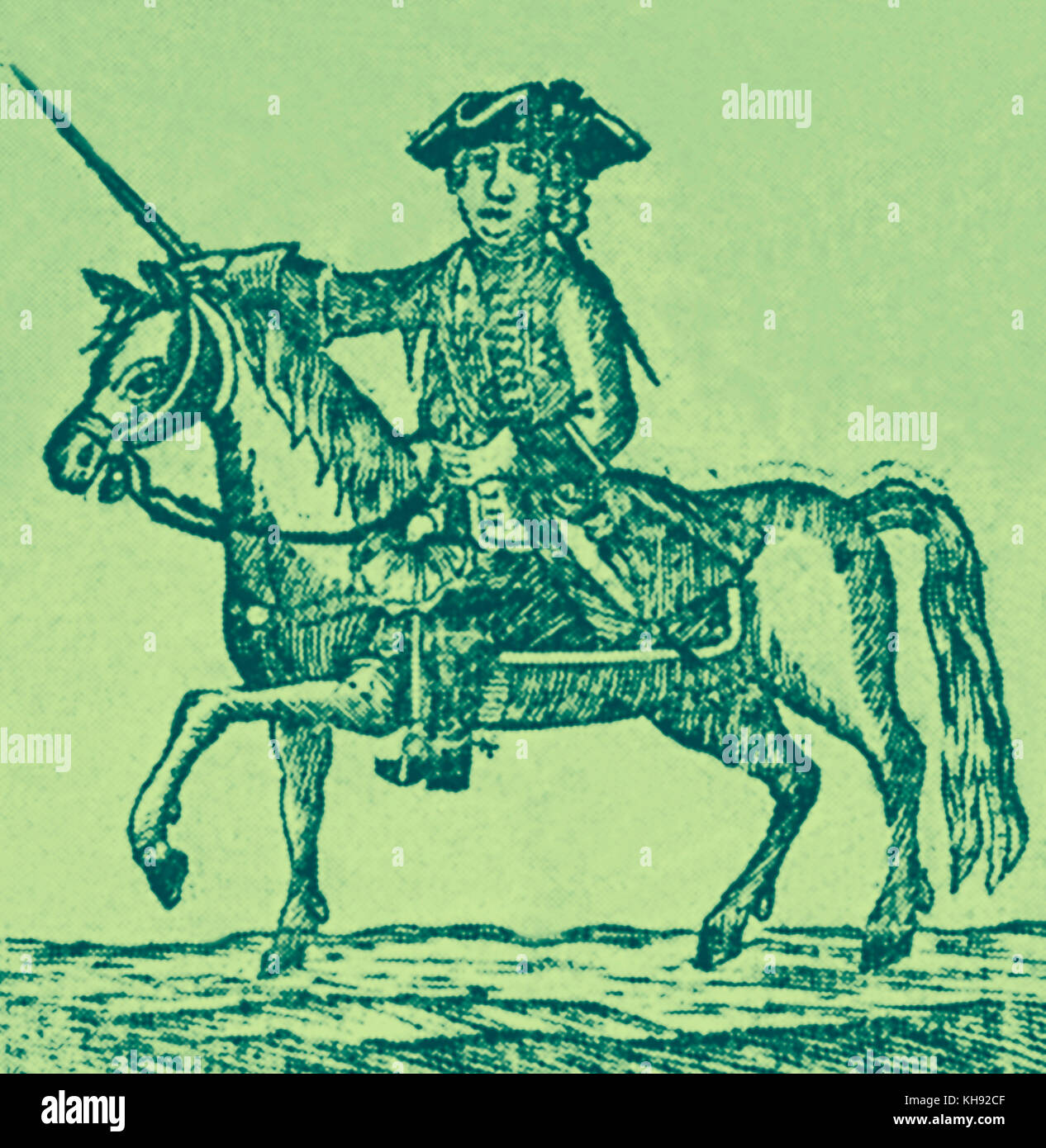 Song composed for George II by Mr. Rann, one of his foresters at Windsor. To the tune of King George's March. George II of Great Britain, King of Great Britain and Ireland, Duke of Brunswick-Lüneburg (Hanover) and Archtreasurer and Prince-elector of the Holy Roman Empire. 30 October / 9 November 1683  – 25 October 1760. Stock Photo