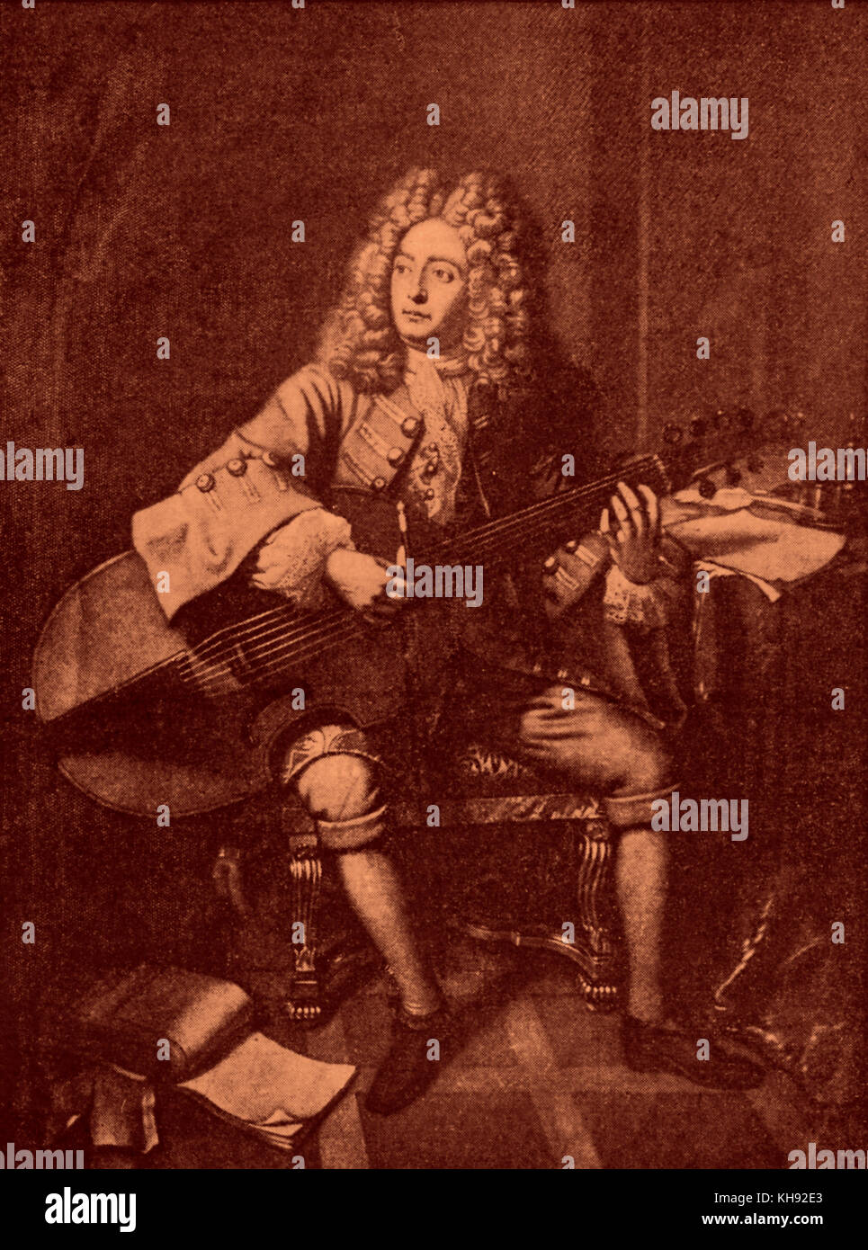 Marin Marais portrait. Pupil of Chaperon at Sainte-Chapelle. French ...