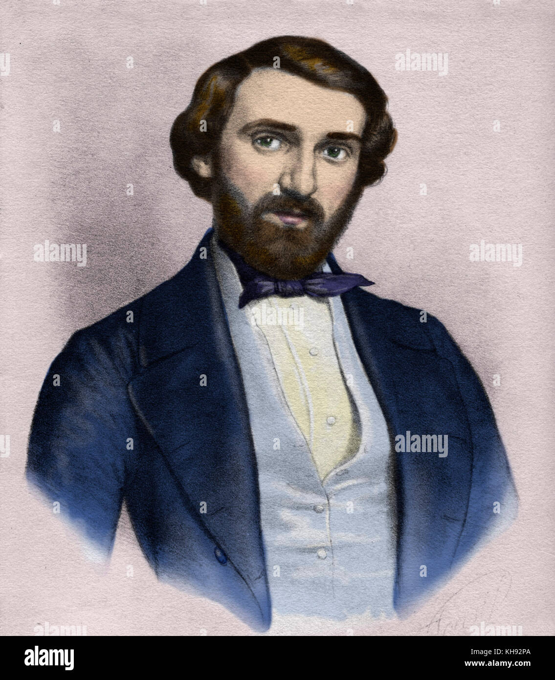 Giuseppe F. F. VERDI as young man by Peter Hoffer. Italian composer, 9 or 10 October 1813 - 27 January 1901. Stock Photo