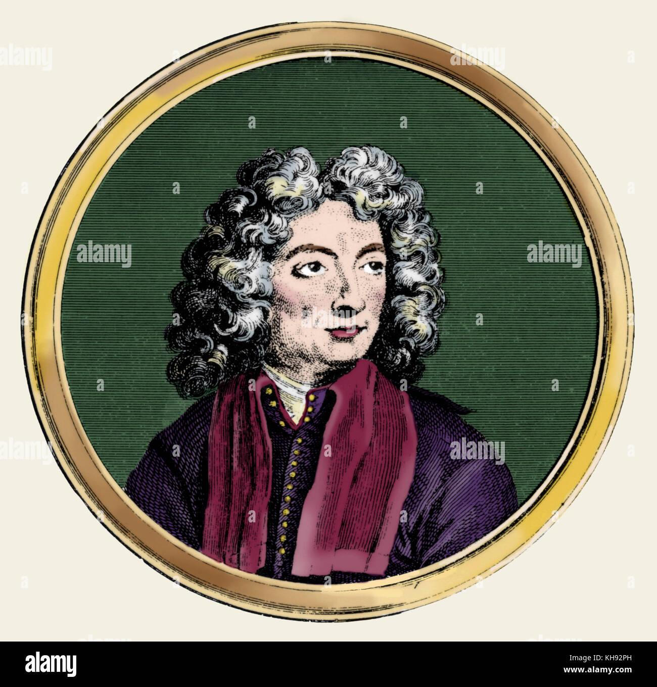 Arcangelo Corelli portrait. Italian composer & violinist. 17 February 1653 - 8 January 1713 Stock Photo