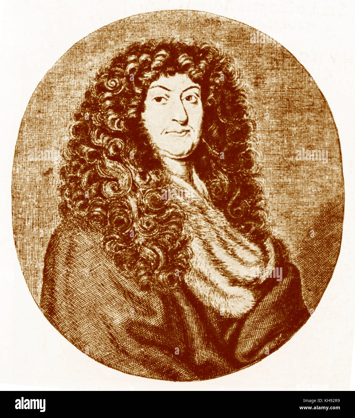 Johann Christoph Wagenseil, author of the book De civitate Noribergensi commentatio (1697). Engraving by Jacob Sandrart, 1690. JCW: German, November 26 1633 - October 9 1705. Used as source by Wagner for information on guild of mastersingers. Stock Photo