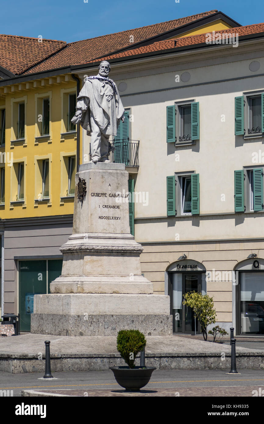 Statue of Garibaldi on Garibaldi piazza Crema Italy Stock Photo