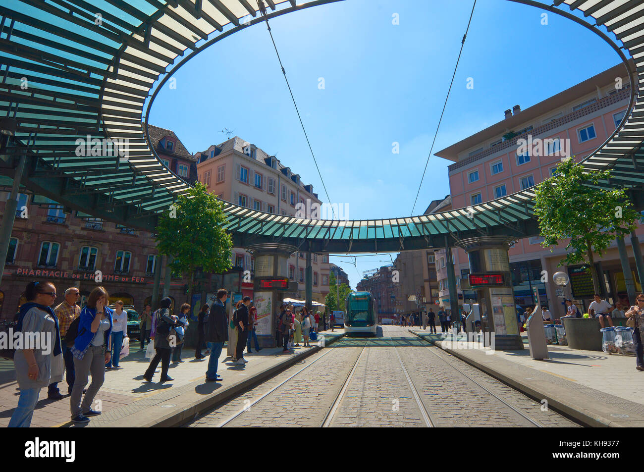 Strasbourg, Place de l´Homme de Fer, Tram station, Iron Man Square, UNESCO world heritage site