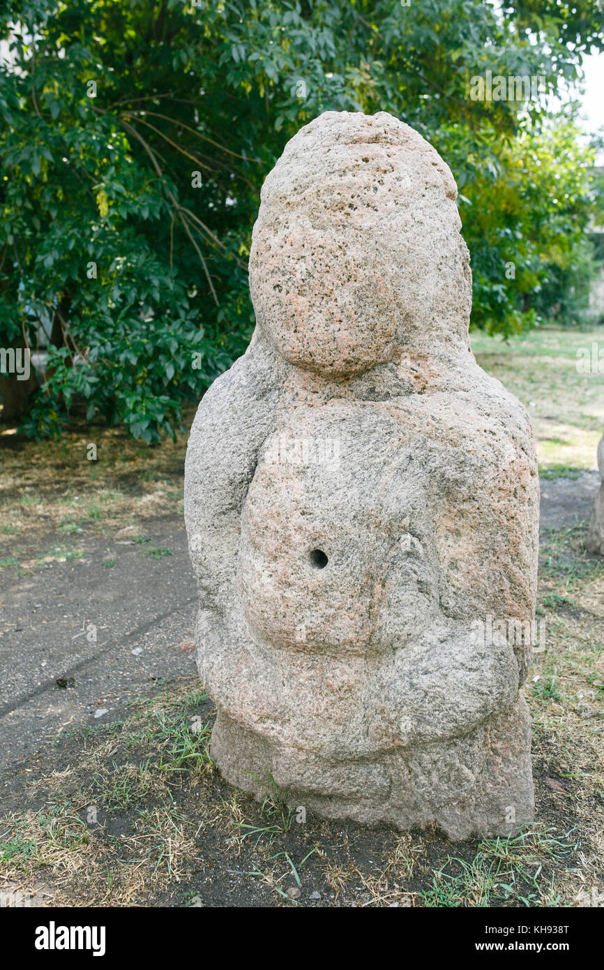 Scythian Anthropomorphic stone sculptures in Berdyansk, Ukraine Stock Photo