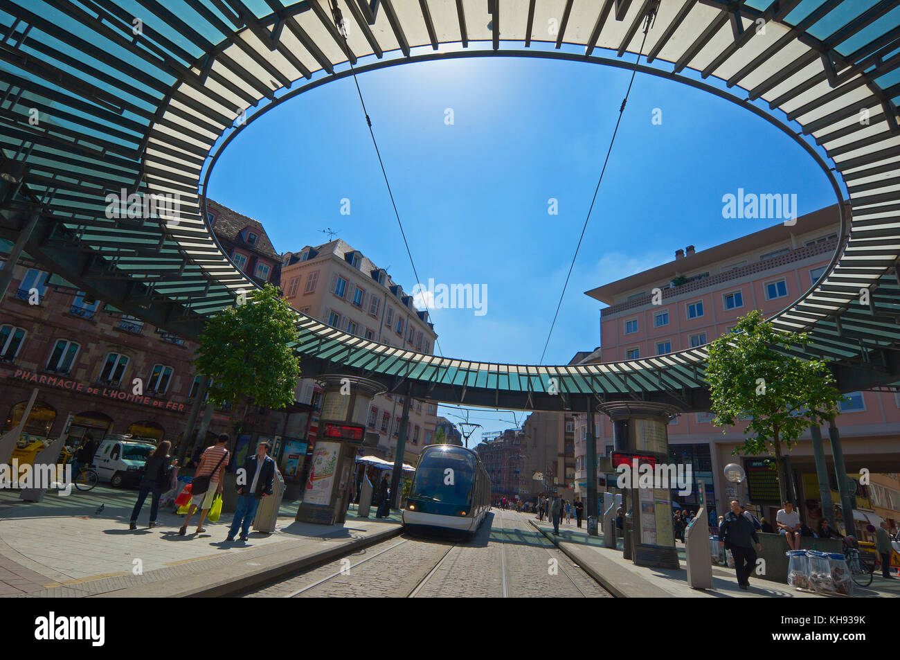 Strasbourg, Place de l´Homme de Fer, Tram station, Iron Man Square, UNESCO world heritage site