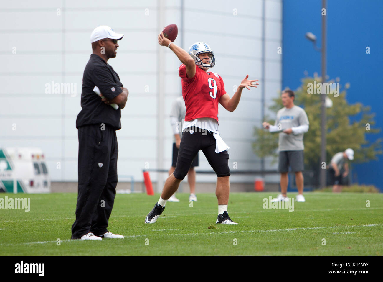 ALLEN PARK, MICHIGAN AUGUST 14 Quarterback Matthew Stafford of the