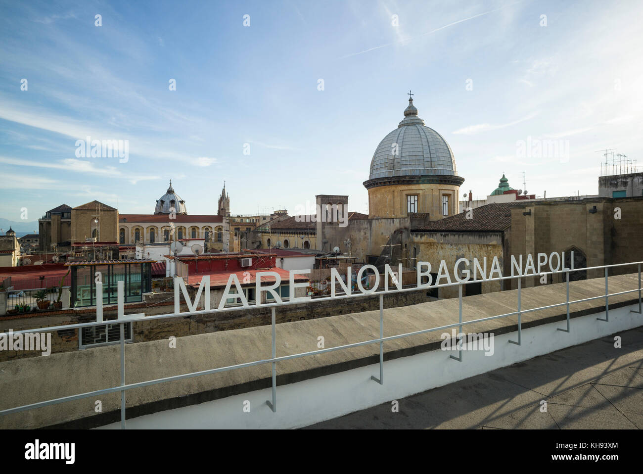 Naples. Italy. MADRE Museo d'Arte Contemporanea Donnaregina, contemporary art museum, roof terrace with views over the district of San Lorenzo.  Il Ma Stock Photo