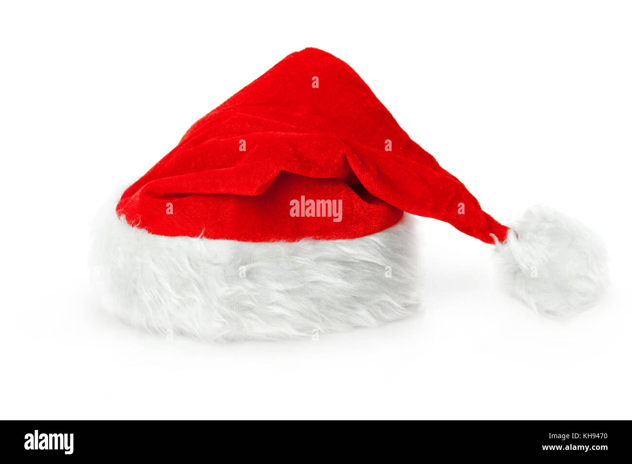 Red Santa hat isolated over a white background. Stock Photo