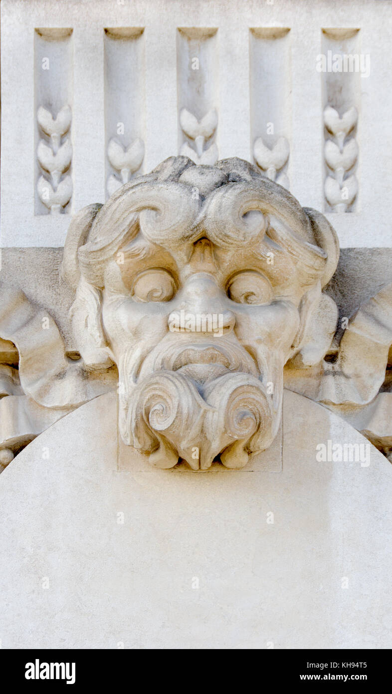Paris, France. Grand Palais des Champs-Élysées: facade detail - mascaron Stock Photo