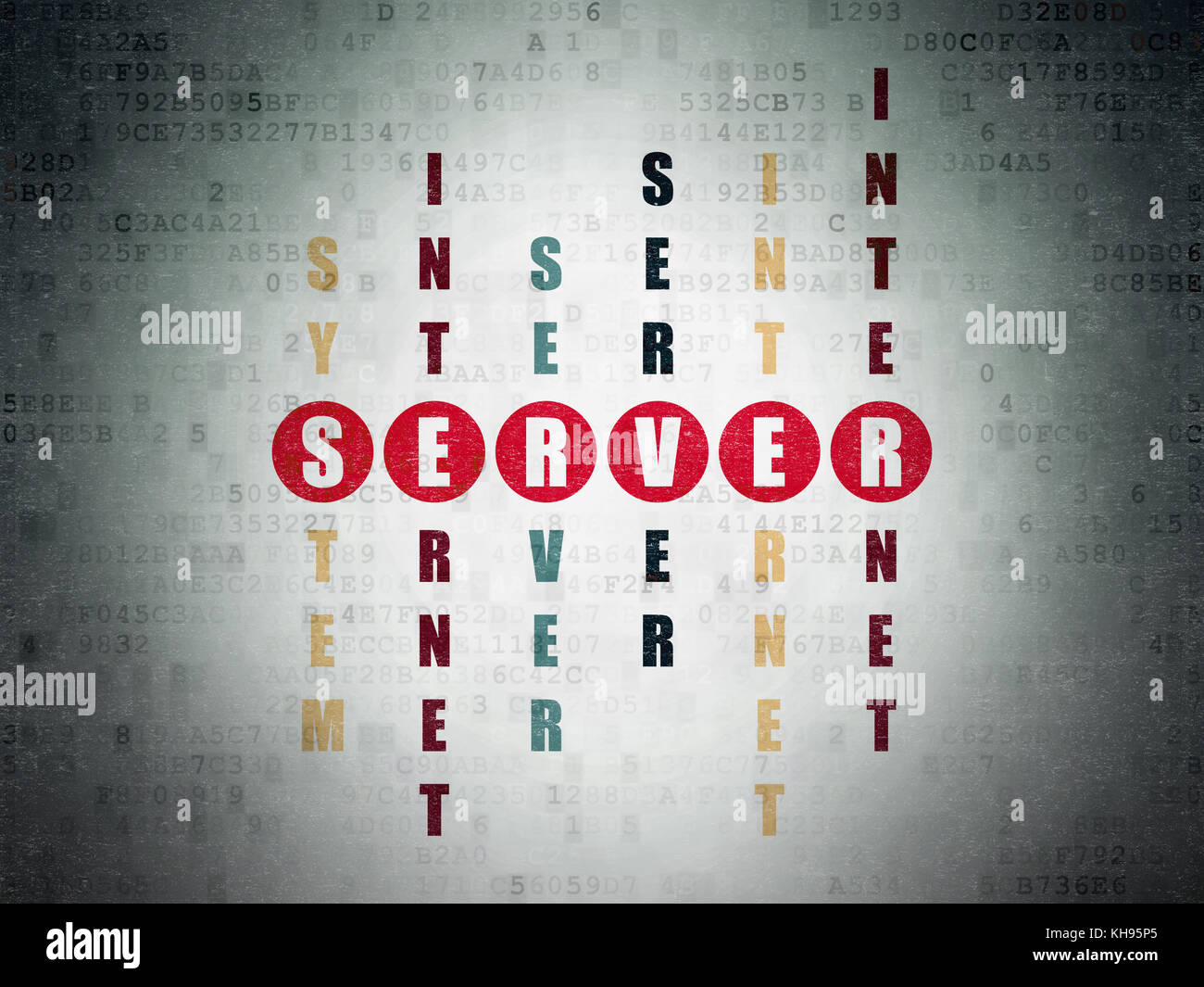  design concept Server in Crossword Puzzle Stock Photo Alamy