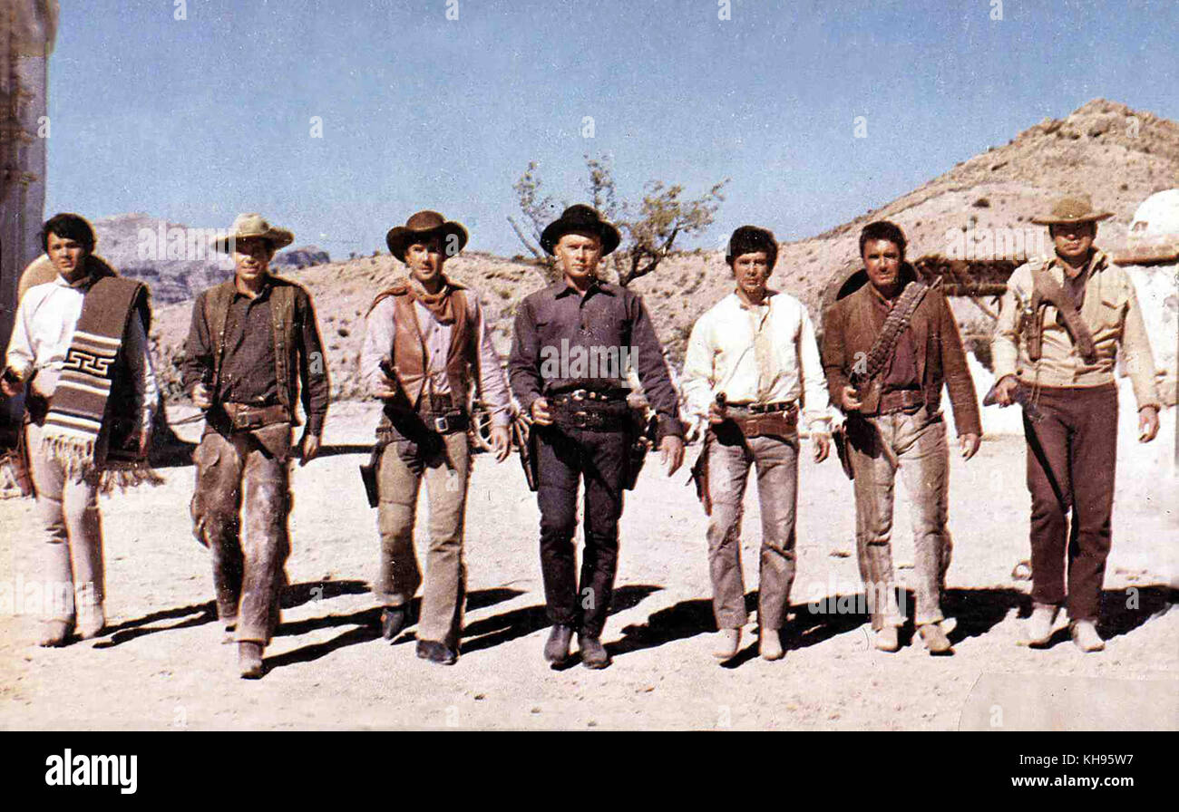 Die glorreichen Sieben aka. The Magnificent Seven, USA 1960 Regie: John Sturges Darsteller: Yul Brynner, Steve McQueen, Charles Bronson Stock Photo