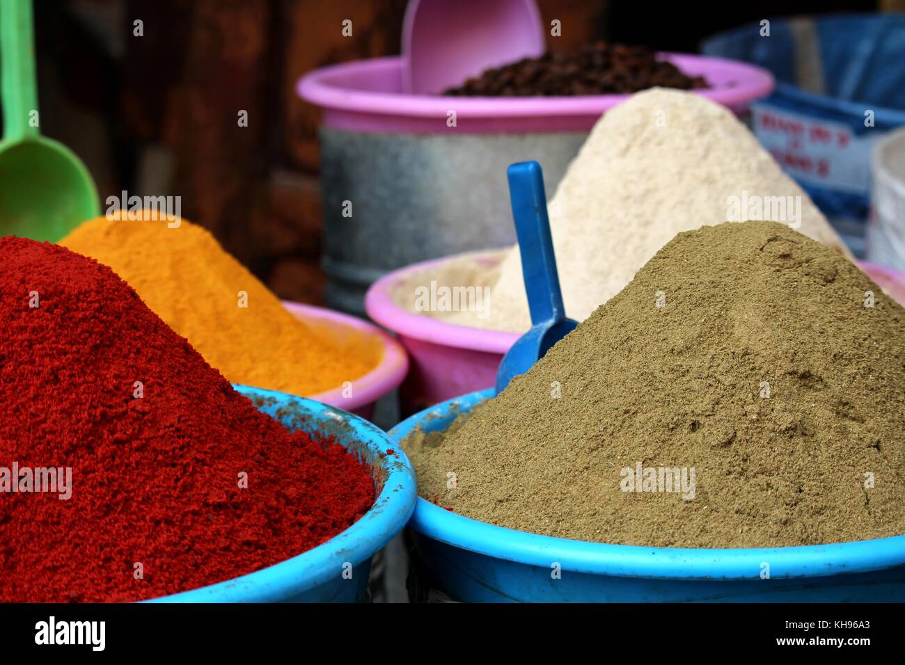 FEZ/MOROCCO 9 NOVEMBER 2017 Colorful spices exposed at a market in