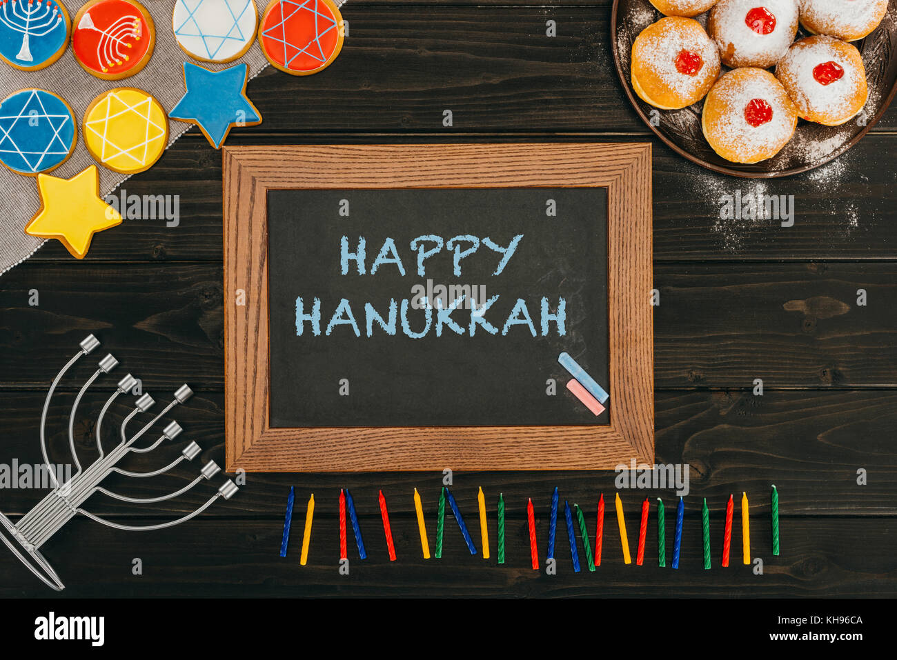 frame with happy hanukkah Stock Photo - Alamy