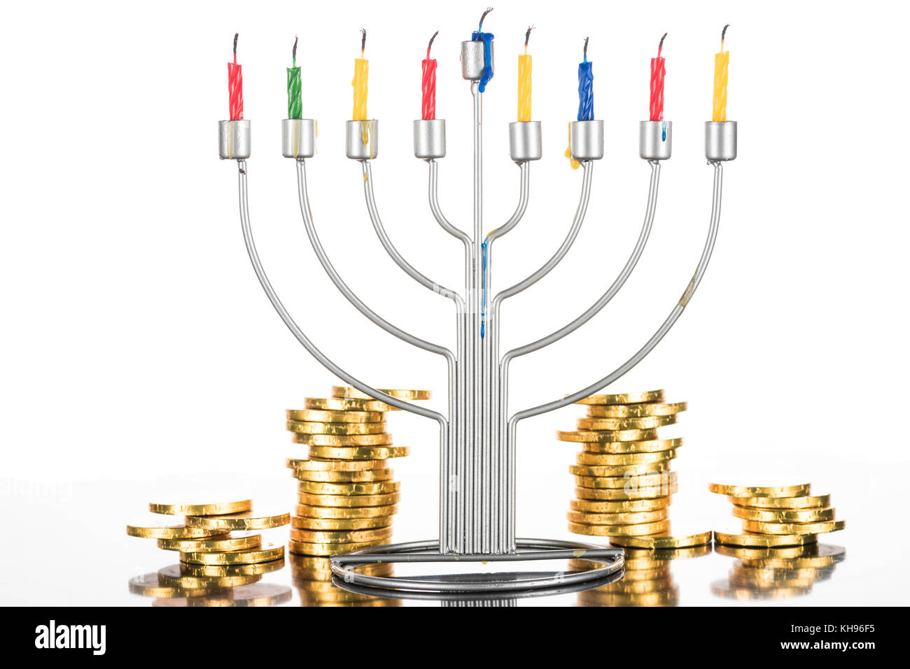 hanukkah celebration with menorah Stock Photo