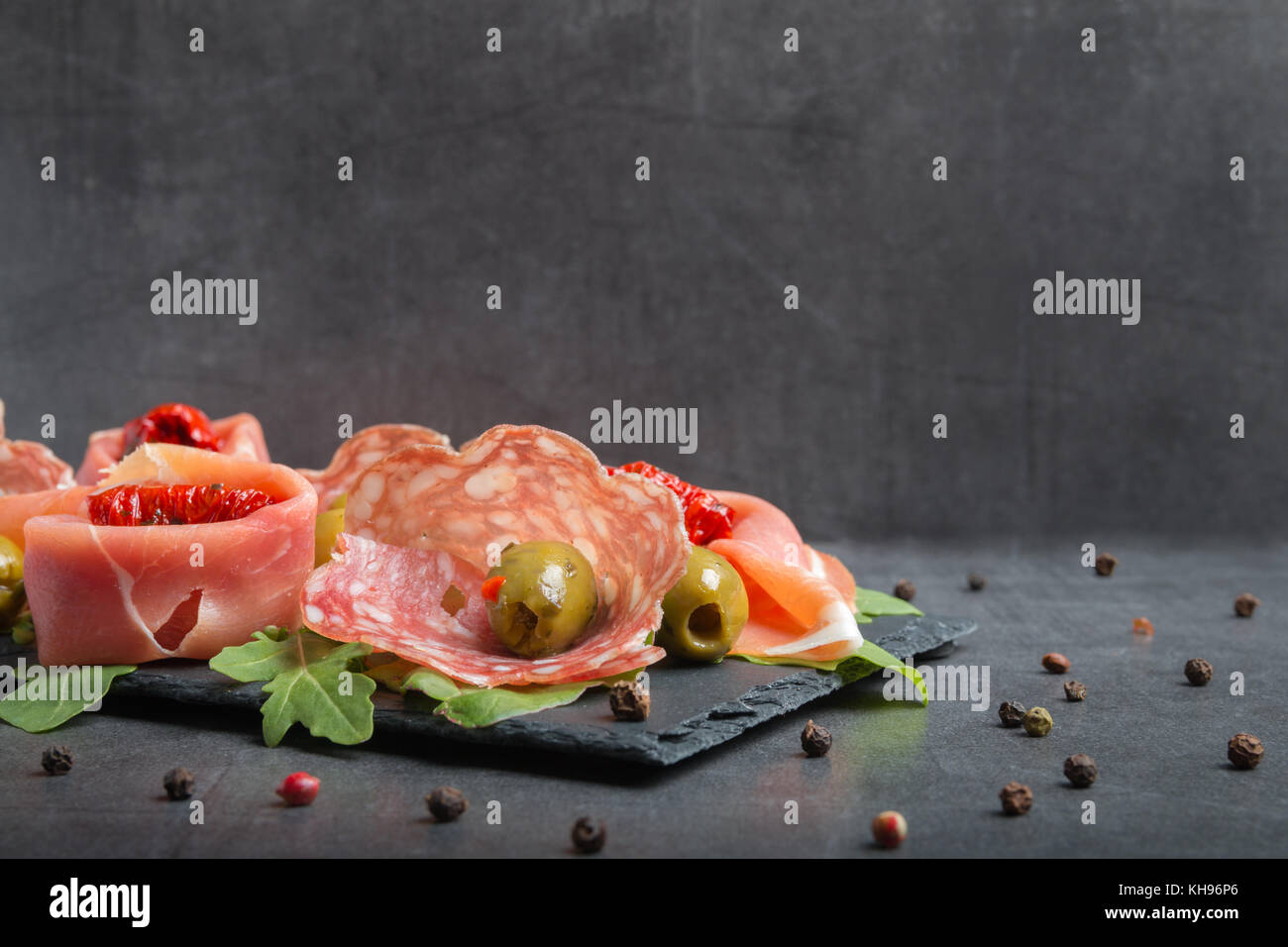 italian antipasto with dried tomatoes and olives Stock Photo Alamy