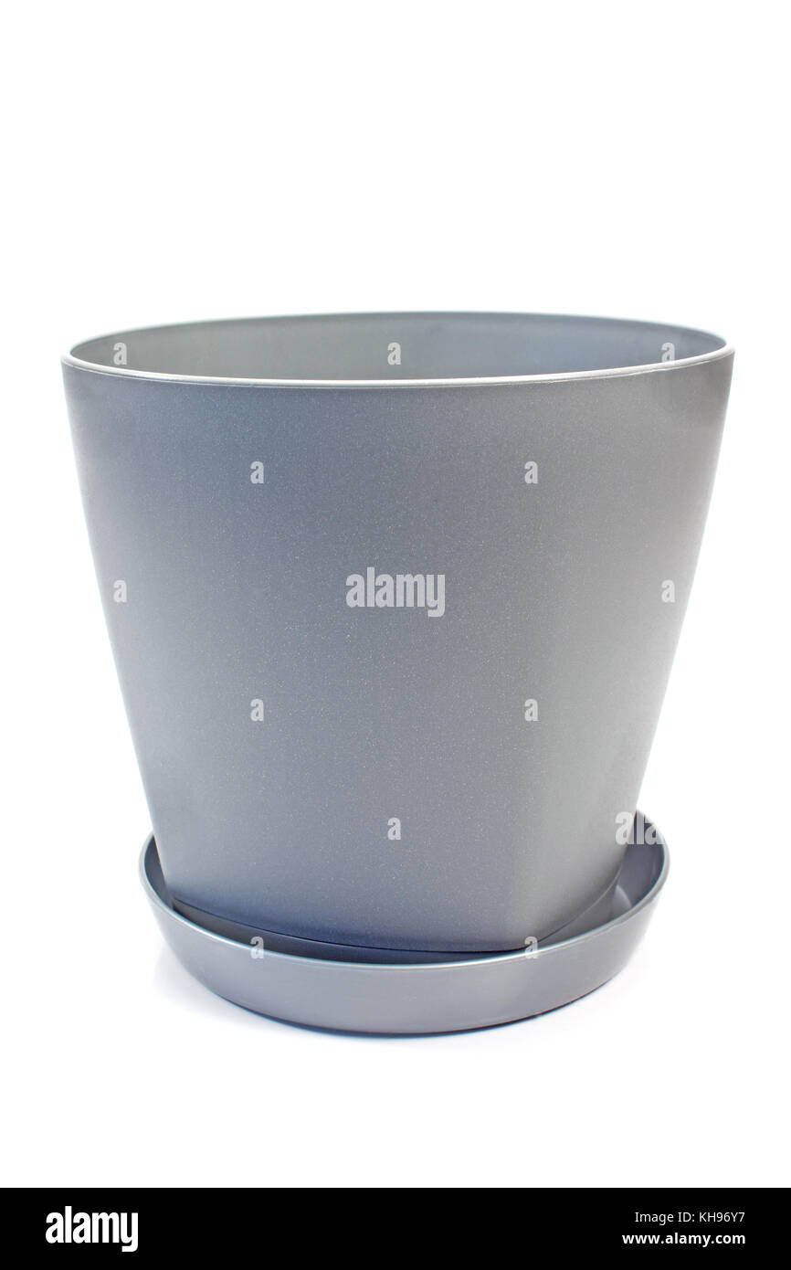 Plastic flower pot isolated on white background Stock Photo - Alamy