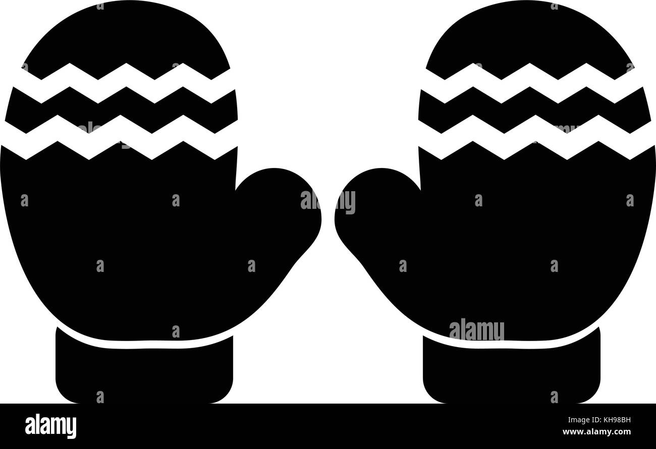 Winter gloves silhouette Stock Vector Image & Art Alamy